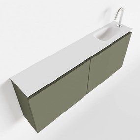 Mondiaz Ture 120cm toiletmeubel army met wastafel talc rechts 1 kraangat