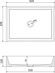 Mexen Goya bladmontage wastafel 51 x 37 cm, wit - 22185000