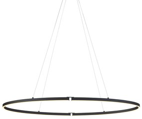 Design hanglamp zwart ovaal 120cm incl. LED 3-staps dimbaar - Ovallo