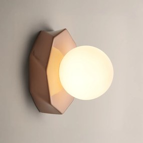 Wand- of plafondlamp, facet geslepen, keramiek en opaline glas, HOLI