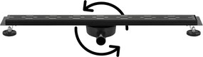 Saqu Twist Drain complete douchegoot inclusief rooster 70cm zwart
