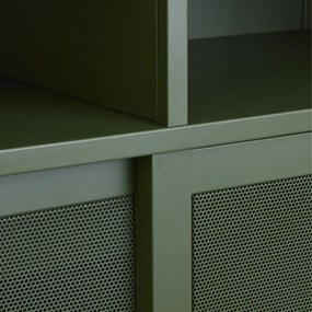 Metalen Kast Groen Met Schuifdeuren - 90x40x140cm.