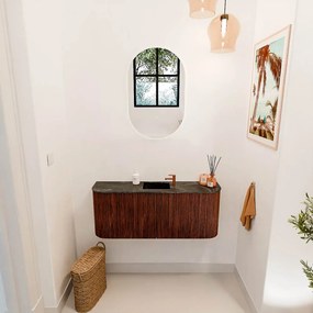Mondiaz Joya DLux 105cm toiletmeubel ronding links/rechts ruby met wastafel faye midden 1 kraangat lava
