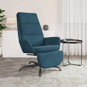 vidaXL Relaxstoel met voetensteun fluweel blauw