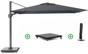 Platinum Challenger zweefparasol 2.6x3.5m T2 premium (incl. voet en hoes) faded black