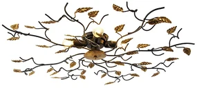 Smart plafondlamp zwart met goud 80 cm 4-lichts incl. 4 Wifi P45 - Foglie Klassiek / Antiek E14 rond Binnenverlichting Lamp