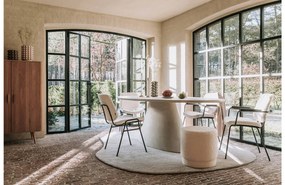 Goossens Eetkamerstoel Hjalmar wit stof leuning, modern design