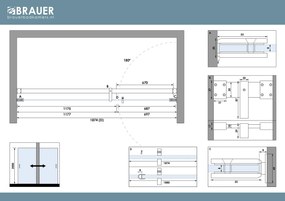 Brauer Void profielloze nisdeur 190cm met draaideur 70cm aan muur RVS geborsteld PVD