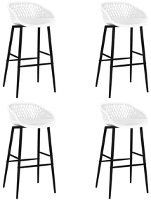 vidaXL Barstoelen 4 st wit