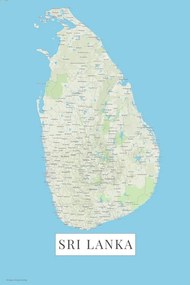 Kaart Sri Lanka color, (26.7 x 40 cm)