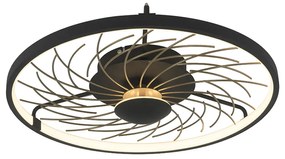 LED Design plafonnière zwart met goud 3-staps dimbaar - Spaak Design rond Binnenverlichting Lamp