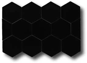 Hoogglans Handvorm Wandtegel 10.8x12.4 Cm Hexagon Princeton Zwart RBT53