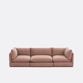 Modulaire 3-zitsbank in gestructureerde stof, Malo