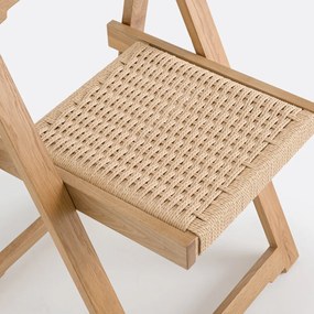 Set van 2 klapstoelen, eiken en touw, Donna