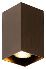 Moderne wandlamp donkerbrons vierkant 2-lichts - Sandy