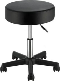VEVOR Rolkruk met wielen, draagvermogen 181 kg, in hoogte verstelbaar, kruk met extra dik zitkussen, draaikruk voor salon, bar, thuis, op kantoor, medisch, massage, zwart