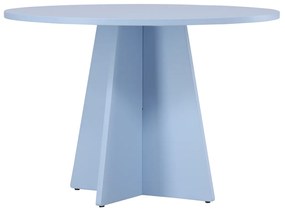 Ronde Eettafel Met Kruisvoet Blauw - 110 X 110cm.