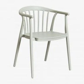 Stapelbare Set Van 2 Eetkamerstoelen Met Armleuningen Van Polypropyleen Ivor Groen – Khaki - Sklum