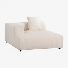 Linker Chaise Longue Module Met Kussen Voor Modulaire Bank Bruna Corduroy Beige – Linnen - Sklum