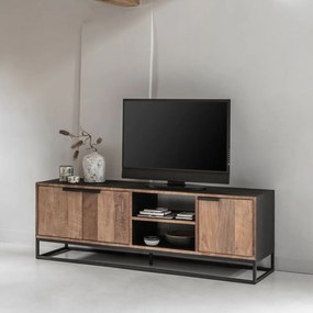 DTP Home Cosmo Tv-meubel Zwart Teak Medium - 165x40x55cm.