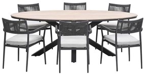 Garden Impressions Tineo tuinset 7-delig - Tulli tuintafel 220x115xH75 cm - light teak vironwood