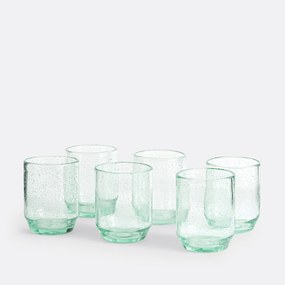 Set van 6 glazen bekers met bubbels, Faraji