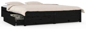 vidaXL Bedframe met lades zwart 120x190 cm 4FT Small Double