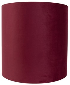 Stoffen Velours lampenkap rood 40/40/40 met gouden binnenkant cilinder / rond