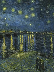 Kunstdruk Starry Night over the Rhone (Portrait Edition) - Vincent van Gogh, (30 x 40 cm)