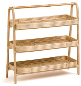 Etagère 3 plateau's in bamboe en rotan, Lyra