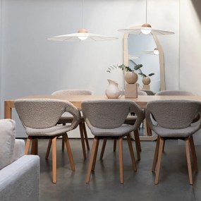 Zuiver Flexback Design Eetkamerstoel Hout Beige Boucle
