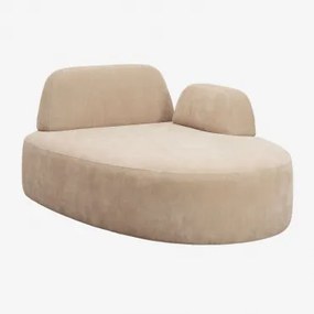 Rechtse Chaise Longue Module Met Armleuning Voor Modulaire Bank Giorgia Chenille Licht Zandbruin - Sklum