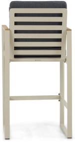Barstoel Aluminium/Teak Taupe-naturel-bruin Lifestyle Garden Furniture Faro
