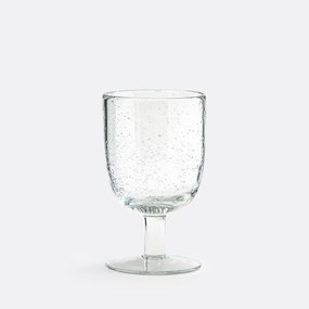 Set van 6 glazen op voet in bubbelglas, Faraji
