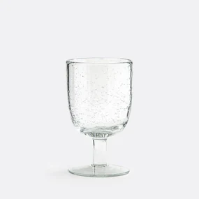 Set van 6 glazen op voet in bubbelglas, Faraji