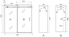 Saniclear Supreme 110-120cm schuif douchedeur RVS