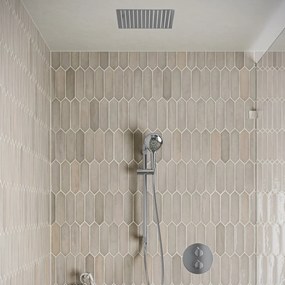 Saniclear Cube inbouw regendouche rond met inbouw douchekop 30x30cm, glijstang en 2 standen handdouche chroom