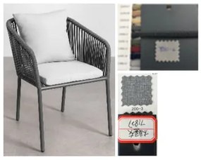 Pakket Van 4 Arhiza Classic Tuinstoelen Met Aluminium Armleuningen En Gevlochten Touw Grijs – Grafiet - Sklum