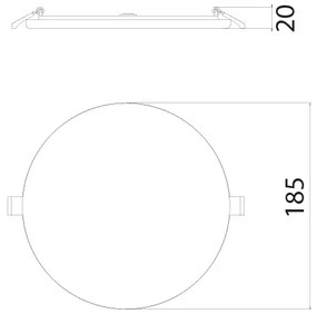 Prolumia 40004245 Prolumia LED Pro-Space 40004245 Pro-Space,inbouw,rond185mm,22W,1730Lm,3000K,Ra>80,120,dim(triac)