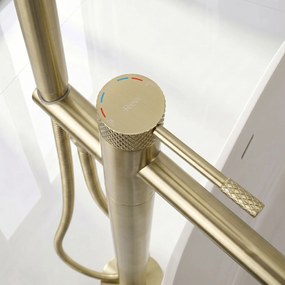 Vloeren  badmengkraan Rea Venti Brush Gold