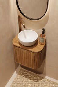 Livli Estrela toiletmeubel links 40cm ribbelfront met witte waskom