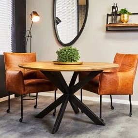 Starfurn Arlington Ronde Eettafel Mangohout 120 Cm