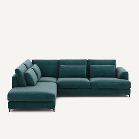 Omvormbare hoekbank links, fluweel, Marsile