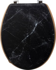 5Five Rome Toiletbril - Zwart Marmer - MDF Hout - Universeel