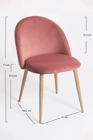 Set 4 Vint Fluwelen Stoelen