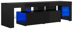 vidaXL Tv-meubel met LED-verlichting 140x36,5x40 cm hoogglans zwart