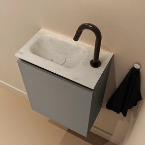 Mondiaz Ture DLux toiletmeubel 40cm smoke met wastafel opalo links met kraangat