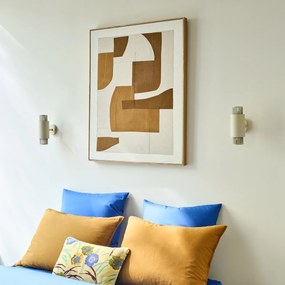 Dubbele wandlamp, scharnierend, in ijzer en opaline glas, Leila