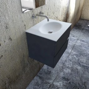 Zaro Sevilla Solid Surface badkamermeubel 60cm mat antraciet zonder kraangat