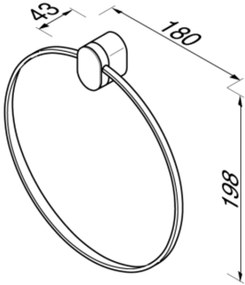 Geesa Wynk handdoekring rond . Chroom